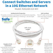 Tripp Lite Safe-IT N261AB-010-WH Cat.6a UTP Network Cable - N261AB-010-WH