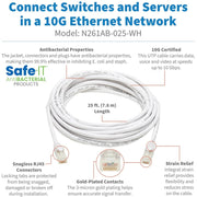 Tripp Lite Safe-IT N261AB-025-WH Cat.6a UTP Network Cable - N261AB-025-WH
