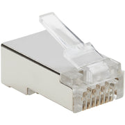 Tripp Lite by Eaton Cat6 RJ45 Pass-Through FTP Modular Plug, 100 Pack - N232-100-FTP