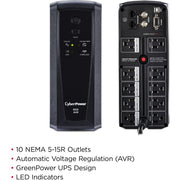 CyberPower UPS Systems CP900AVR AVR - 900 VA / 560 W - CP900AVR