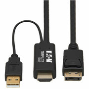 Tripp Lite by Eaton P567-02M HDMI to DisplayPort 1.2 Active Adapter Cable, Black, 2 m (6.6 ft.)