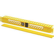 Tripp Lite by Eaton Horizontal Cable Manager - Finger Duct with Cover, Yellow, 1U - SRCABLEDUCT1UFC