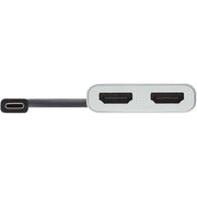 Tripp Lite by Eaton Dual-Monitor Thunderbolt 3 to HDMI Adapter (M/2xF) - 4K 60 Hz, 4:4:4, Silver - MTB3-002-HD