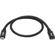 U421-20N-G2_Tripp Lite by Eaton U421-20N-G2 USB-C Extension Cable, M/F, Black, 20 in. (0.5 m)