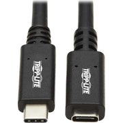 Tripp Lite by Eaton U421-20N-G2 USB-C Extension Cable, M/F, Black, 20 in. (0.5 m) - U421-20N-G2