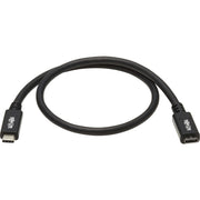 Tripp Lite by Eaton U421-20N-G2 USB-C Extension Cable, M/F, Black, 20 in. (0.5 m)