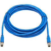 Tripp Lite by Eaton NM12-601-03M-BL M12 X-Code Cat6 Ethernet Cable, M/M, Blue, 3 m (9.8 ft.) - NM12-601-03M-BL