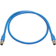 Tripp Lite by Eaton NM12-6A1-02M-BL M12 X-Code Cat6a 10G Ethernet Cable, M/M, Blue, 2 m (6.6 ft.) - NM12-6A1-02M-BL