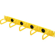 Tripp Lite by Eaton Horizontal Cable Manager - Flexible Rings, Yellow, 1U - SRCABLERING1UFC