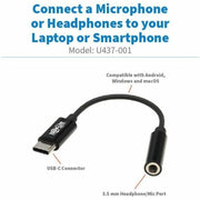 Tripp Lite by Eaton USB-C to 3.5 mm Headphone Jack Adapter - U437-001