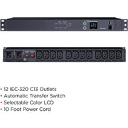 CyberPower Switched ATS PDU PDU24004 12-Outlets PDU - PDU24004