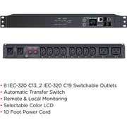 CyberPower Switched ATS PDU PDU44005 10-Outlets PDU - PDU44005