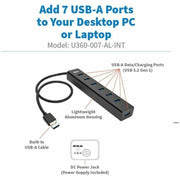 Tripp Lite by Eaton U360-007-AL-INT 7-Port USB-A Mini Hub - U360-007-AL-INT