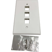 Tripp Lite by Eaton Safe-IT 3-Port Single-Gang Keystone Wall Plate, Antibacterial, Ivory Matte, TAA - N042AB-003-IVM