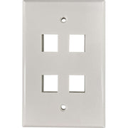 Tripp Lite by Eaton Safe-IT 4-Port Single-Gang Keystone Wall Plate, Antibacterial, Ivory Gloss, TAA