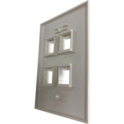 Tripp Lite by Eaton Safe-IT 4-Port Single-Gang Keystone Wall Plate, Antibacterial, Ivory Gloss, TAA - N042AB-004-IVG