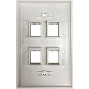 Tripp Lite by Eaton Safe-IT 4-Port Single-Gang Keystone Wall Plate, Antibacterial, Ivory Gloss, TAA - N042AB-004-IVG