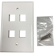 Tripp Lite by Eaton Safe-IT 4-Port Single-Gang Keystone Wall Plate, Antibacterial, Ivory Gloss, TAA - N042AB-004-IVG