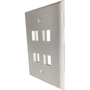 Tripp Lite by Eaton Safe-IT 4-Port Single-Gang Keystone Wall Plate, Antibacterial, Ivory Gloss, TAA - N042AB-004-IVG