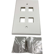 Tripp Lite by Eaton Safe-IT 4-Port Single-Gang Keystone Wall Plate, Antibacterial, Ivory Matte, TAA - N042AB-004-IVM