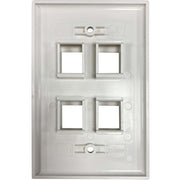 Tripp Lite by Eaton Safe-IT 4-Port Single-Gang Keystone Wall Plate, Antibacterial, Ivory Matte, TAA - N042AB-004-IVM