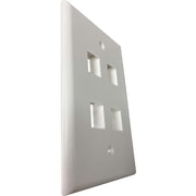 Tripp Lite by Eaton Safe-IT 4-Port Single-Gang Keystone Wall Plate, Antibacterial, Ivory Matte, TAA - N042AB-004-IVM