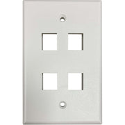 Tripp Lite by Eaton Safe-IT 4-Port Single-Gang Keystone Wall Plate, Antibacterial, Ivory Matte, TAA