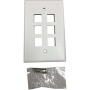 Tripp Lite by Eaton Safe-IT 6-Port Single-Gang Keystone Wall Plate, Antibacterial, Ivory Matte, TAA - N042AB-006-IVM