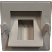 Tripp Lite by Eaton 1-Port European-Style Insert, Unloaded Shuttered Angled Module, Icon Tab, White - N042E-WM1-SAT