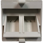 Tripp Lite by Eaton 2-Port European-Style Insert, Unloaded Shuttered Angled Module, Icon Tabs, White - N042E-WM2-SAT