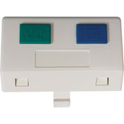 Tripp Lite by Eaton 2-Port European-Style Insert, Unloaded Shuttered Angled Module, Icon Tabs, White - N042E-WM2-SAT