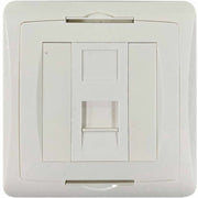 Tripp Lite by Eaton 1-Port UK-Style Wall Plate, Unloaded Shuttered Module, White