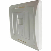 Tripp Lite by Eaton 1-Port UK-Style Wall Plate, Unloaded Shuttered Module, White - N042U-WK1-S