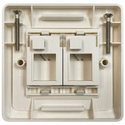 Tripp Lite by Eaton 2-Port UK-Style Wall Plate, Unloaded Shuttered Module, White - N042U-WK2-S