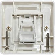 Tripp Lite by Eaton 1-Port UK-Style Wall Plate, Unloaded Shuttered Angled Module, White - N042U-WK1-SA