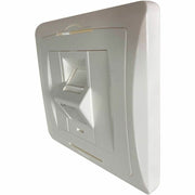 Tripp Lite by Eaton 1-Port UK-Style Wall Plate, Unloaded Shuttered Angled Module, White - N042U-WK1-SA