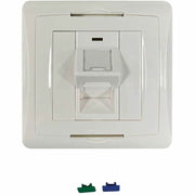 Tripp Lite by Eaton 1-Port UK-Style Wall Plate, Unloaded Shuttered Angled Module, White - N042U-WK1-SA