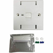 Tripp Lite by Eaton 1-Port UK-Style Keystone Wall Plate, Unloaded Shuttered Module, Icon Tab, White - N042U-W01-ST