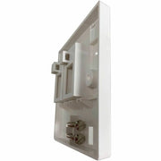 Tripp Lite by Eaton 2-Port UK-Style Keystone Wall Plate, Unloaded Shuttered Module, Icon Tabs, White - N042U-W02-ST