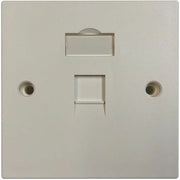 Tripp Lite by Eaton 1-Port UK-Style Keystone Wall Plate, Unloaded Shuttered Module, White