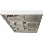 Tripp Lite by Eaton 4-Port UK-Style Keystone Wall Plate, Unloaded Shuttered Module, White - N042U-W04-S