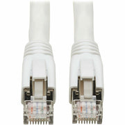 Tripp Lite series Cat8 40G Snagless SSTP Ethernet Cable (RJ45 M/M), PoE, White, 15 ft. (4.6 m) - N272-F15-WH