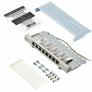 Tripp Lite by Eaton Cat6a STP Patch Panel, 8 Ports, DIN Rail or Wall Mount, TAA - N250-SH08-DIN6A