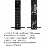 CyberPower Smart App Sinewave PR3000RTXL2UC 3000VA Rack/Tower UPS - PR3000RTXL2UC