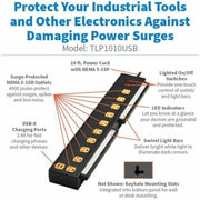 Tripp Lite by Eaton Protect It! TLP1010USB 10-Outlets Surge Suppressor/Protector - TLP1010USB
