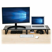 Tripp Lite by Eaton Extra-Wide Dual-Monitor Riser for Desk, 39 x 10 in. - Wood, Black - MR4010