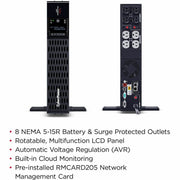 CyberPower Smart App Sinewave PR1000RT2UCN 1000VA Rack/Tower UPS - PR1000RT2UCN