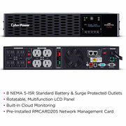 CyberPower Smart App Sinewave PR1500RTXL2UCN 1500VA Tower/Rack Convertible UPS - PR1500RTXL2UCN