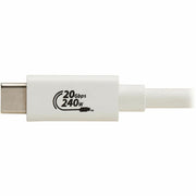 Tripp Lite by Eaton USB4 20Gbps Cable (M/M) - USB-C, 4K 60 Hz, 240W PD Charging, White, 2 m (6.6 ft) - U521-1P0M-WH20G