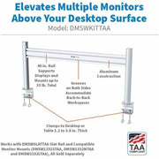 Tripp Lite series DMSWKITTAA Clamp Mount for Monitor, HDTV, Flat Panel Display, TV - Silver - TAA Compliant - DMSWKITTAA